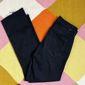 MOTHER DENIM black Insider Crop Step Fray